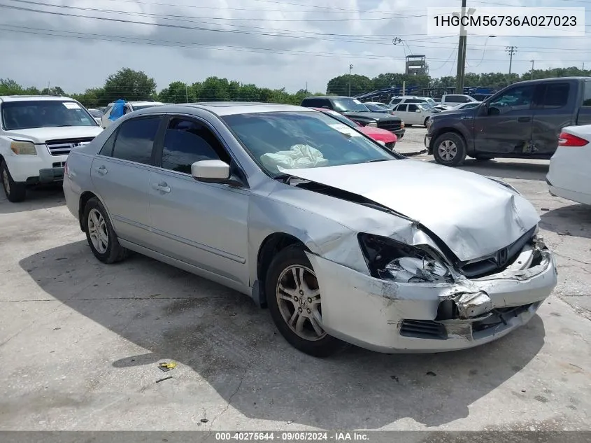 1HGCM56736A027023 2006 Honda Accord Ex