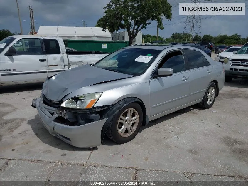 1HGCM56736A027023 2006 Honda Accord Ex