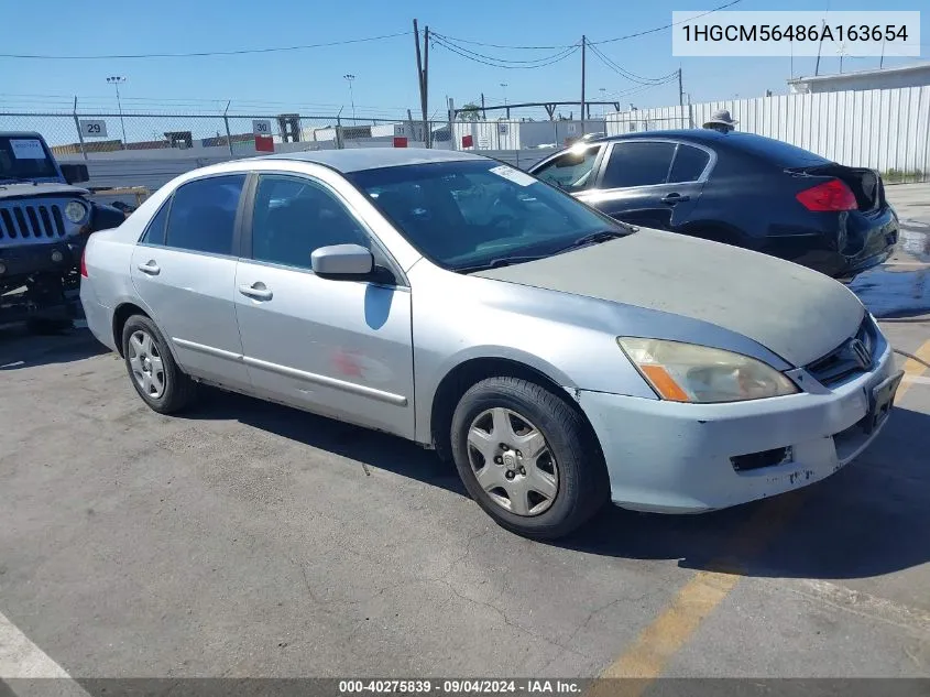 1HGCM56486A163654 2006 Honda Accord 2.4 Lx