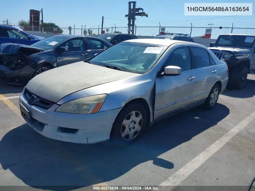 1HGCM56486A163654 2006 Honda Accord 2.4 Lx