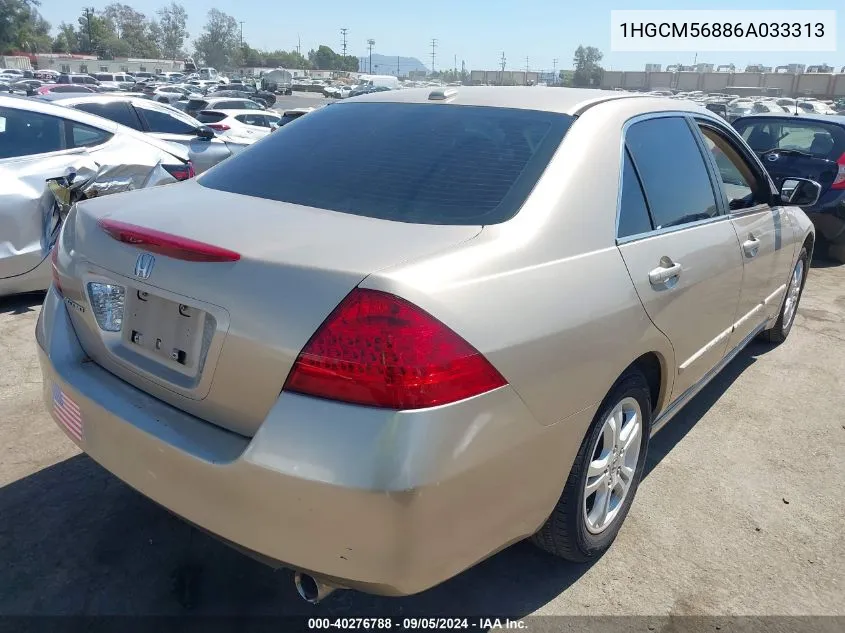 2006 Honda Accord 2.4 Ex VIN: 1HGCM56886A033313 Lot: 40276788