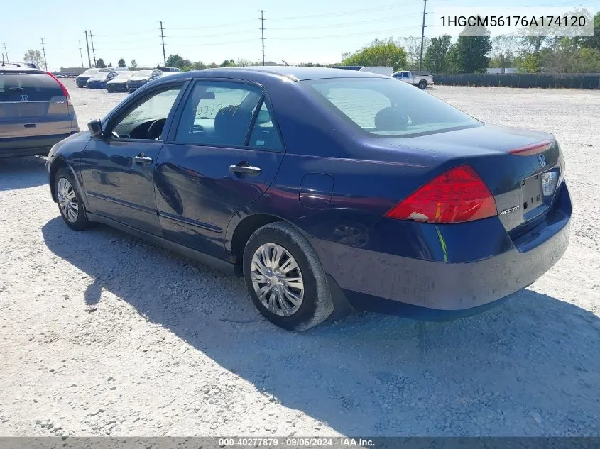 1HGCM56176A174120 2006 Honda Accord 2.4 Vp