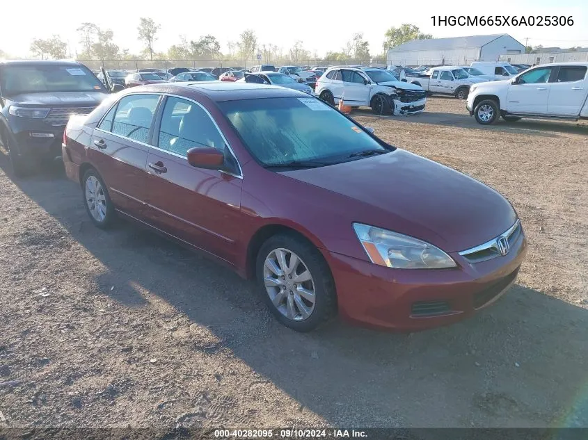 2006 Honda Accord Ex VIN: 1HGCM665X6A025306 Lot: 40282095