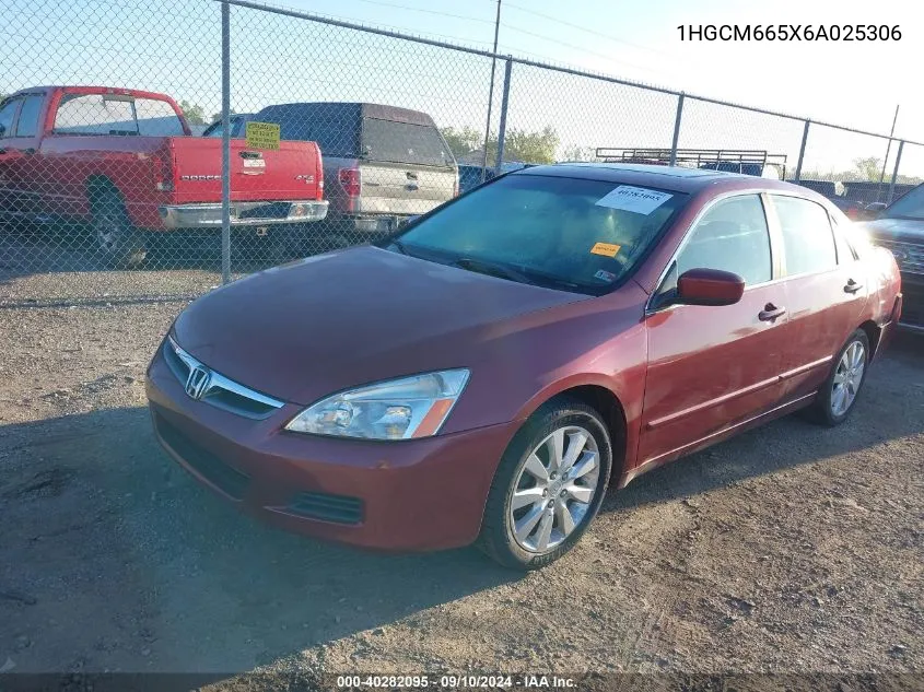 2006 Honda Accord Ex VIN: 1HGCM665X6A025306 Lot: 40282095