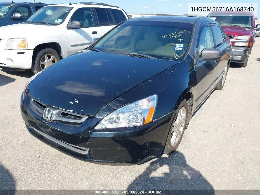 1HGCM56716A168740 2006 Honda Accord 2.4 Ex