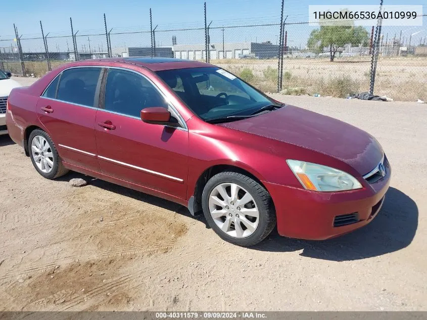 1HGCM66536A010999 2006 Honda Accord 3.0 Ex