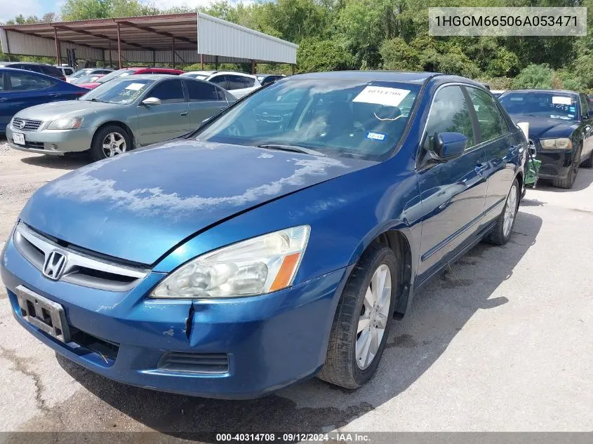 2006 Honda Accord 3.0 Ex VIN: 1HGCM66506A053471 Lot: 40314708