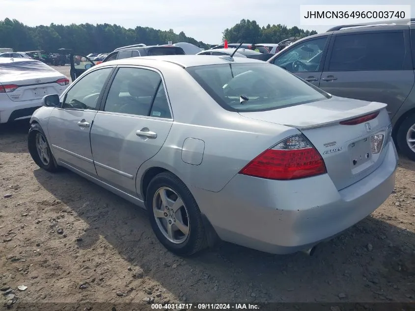 2006 Honda Accord Hybrid VIN: JHMCN36496C003740 Lot: 40314717