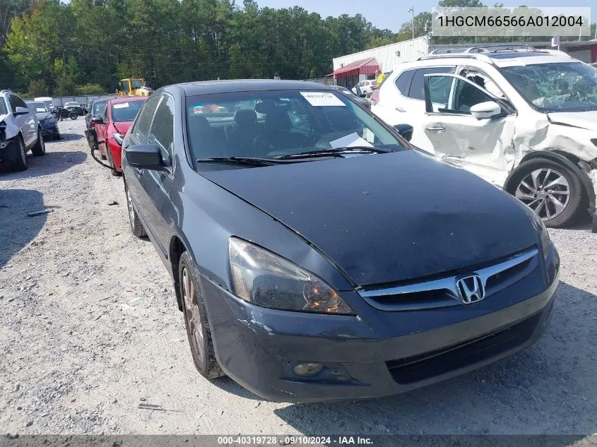 1HGCM66566A012004 2006 Honda Accord 3.0 Ex