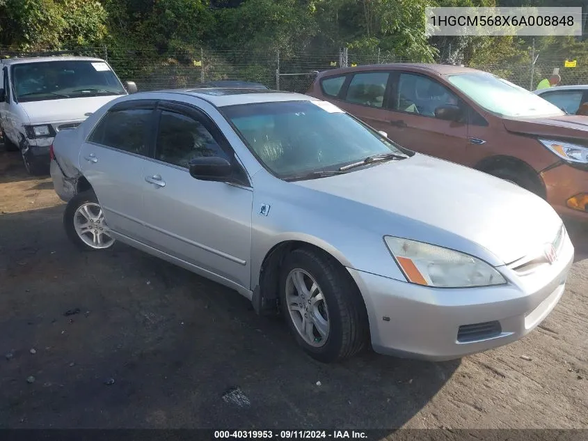 2006 Honda Accord Sdn Ex-L VIN: 1HGCM568X6A008848 Lot: 40319953