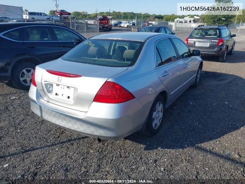 2006 Honda Accord Lx VIN: 1HGCM56426A162239 Lot: 40320684