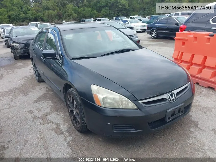 1HGCM56356A117450 2006 Honda Accord 2.4 Se