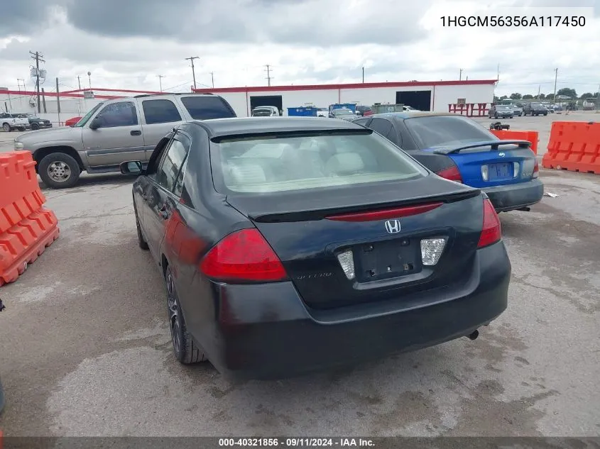 1HGCM56356A117450 2006 Honda Accord 2.4 Se