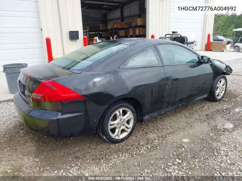 2006 Honda Accord 2.4 Ex VIN: 1HGCM72776A004992 Lot: 40322652