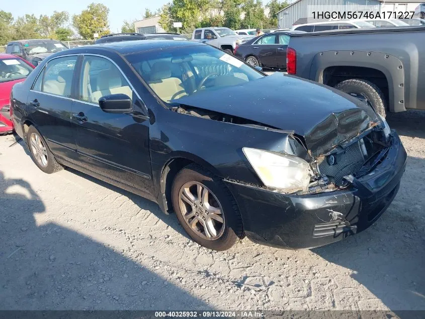 2006 Honda Accord Ex VIN: 1HGCM56746A171227 Lot: 40325932