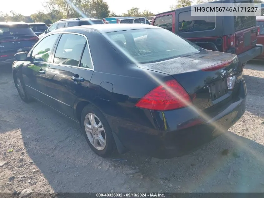 2006 Honda Accord Ex VIN: 1HGCM56746A171227 Lot: 40325932