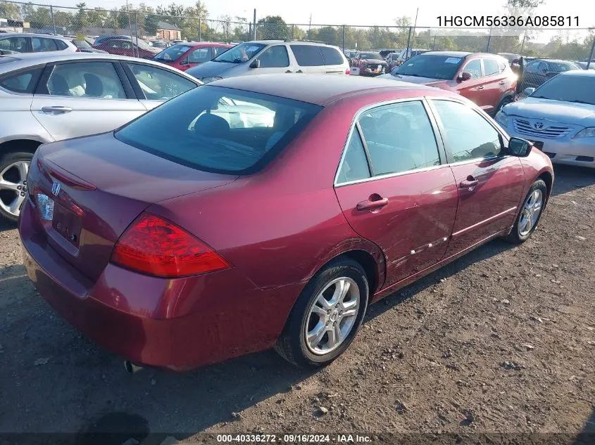 1HGCM56336A085811 2006 Honda Accord 2.4 Se