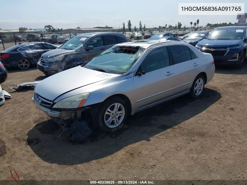 2006 Honda Accord 2.4 Ex VIN: 1HGCM56836A091765 Lot: 40338825