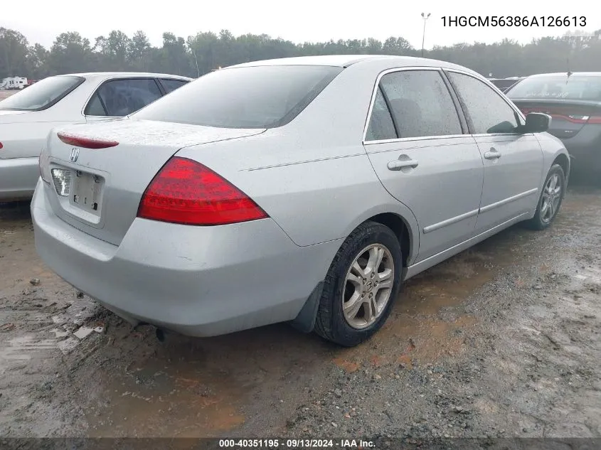 1HGCM56386A126613 2006 Honda Accord 2.4 Se