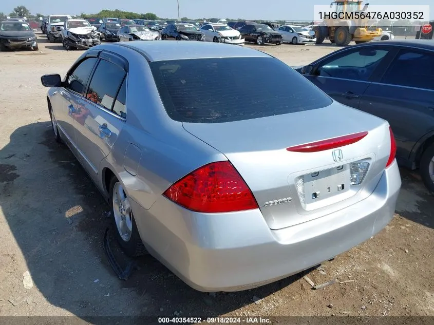 1HGCM56476A030352 2006 Honda Accord 2.4 Lx