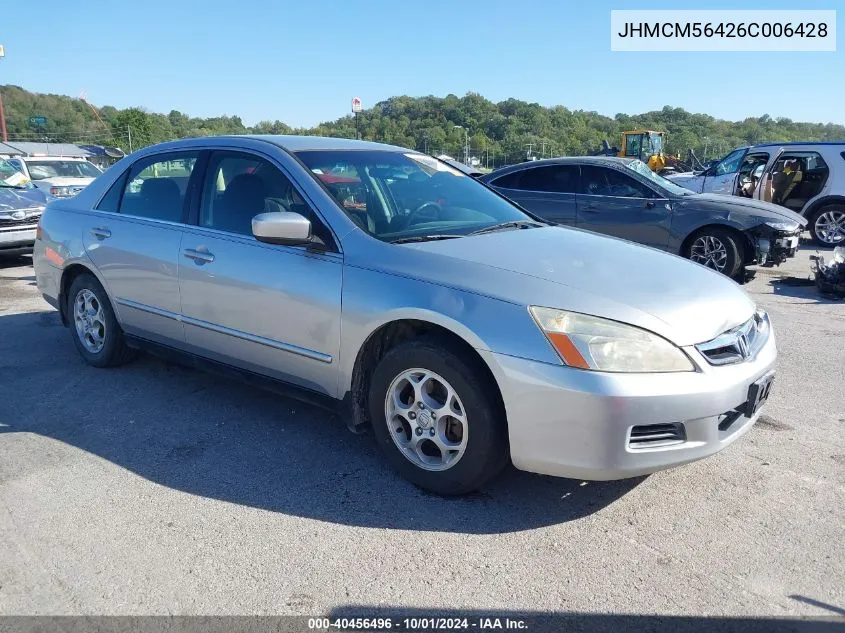 2006 Honda Accord 2.4 Lx VIN: JHMCM56426C006428 Lot: 40456496