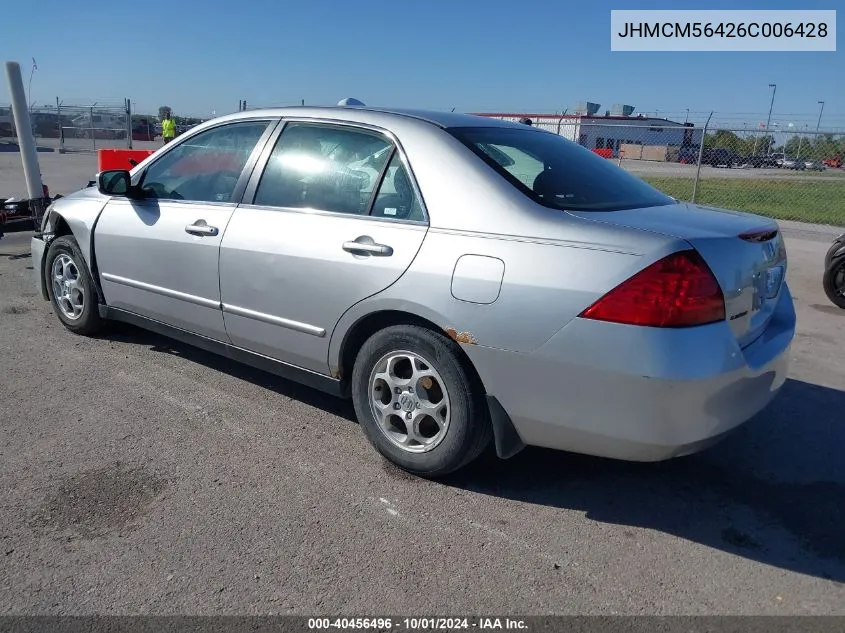 2006 Honda Accord 2.4 Lx VIN: JHMCM56426C006428 Lot: 40456496