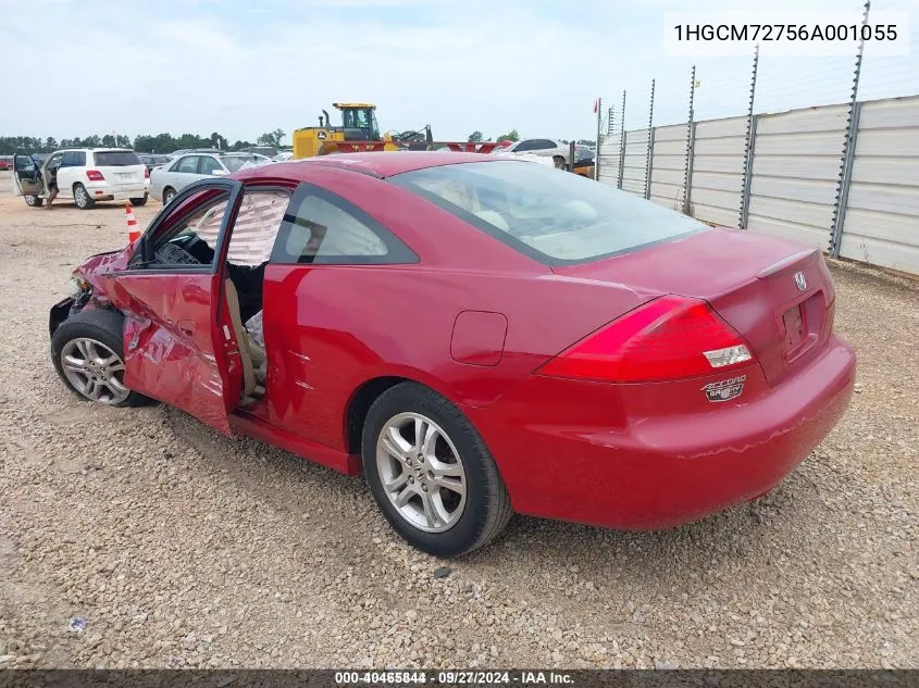 2006 Honda Accord 2.4 Ex VIN: 1HGCM72756A001055 Lot: 40465844