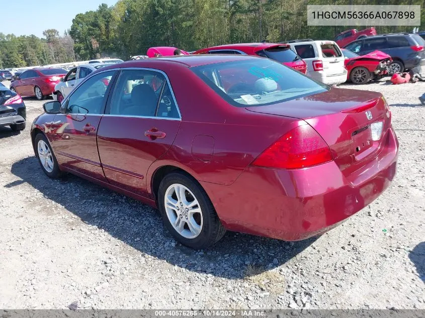 2006 Honda Accord 2.4 Se VIN: 1HGCM56366A067898 Lot: 40576265