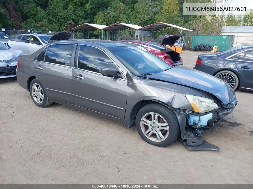 1HGCM56856A027601 2006 Honda Accord 2.4 Ex