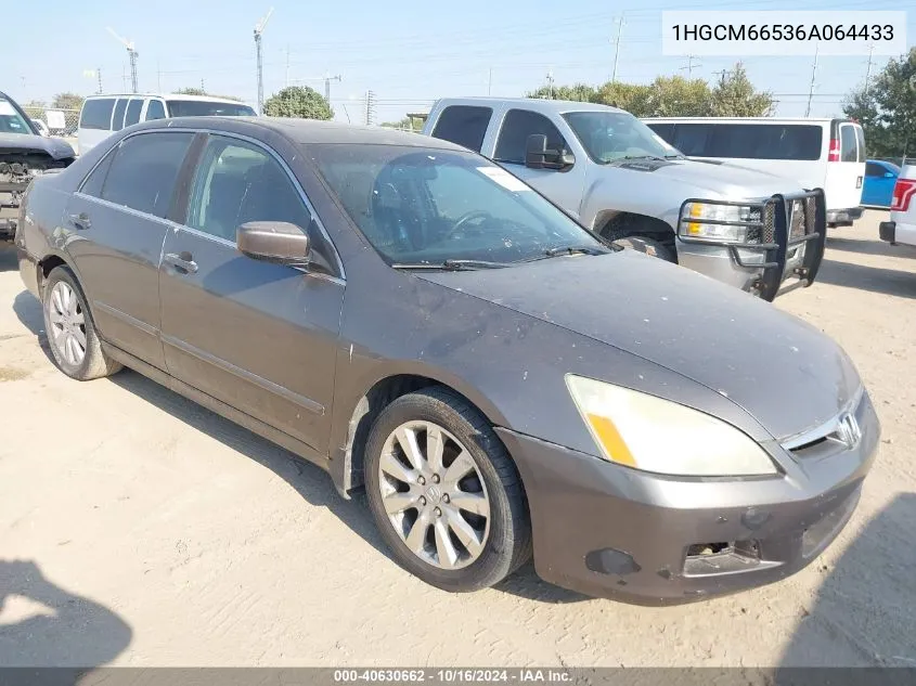 2006 Honda Accord 3.0 Ex VIN: 1HGCM66536A064433 Lot: 40630662