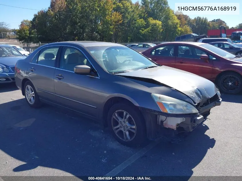 2006 Honda Accord 2.4 Ex VIN: 1HGCM56776A168919 Lot: 40641654