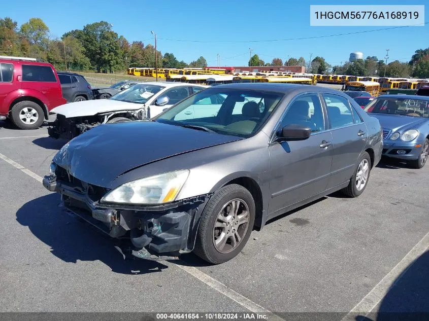 2006 Honda Accord 2.4 Ex VIN: 1HGCM56776A168919 Lot: 40641654