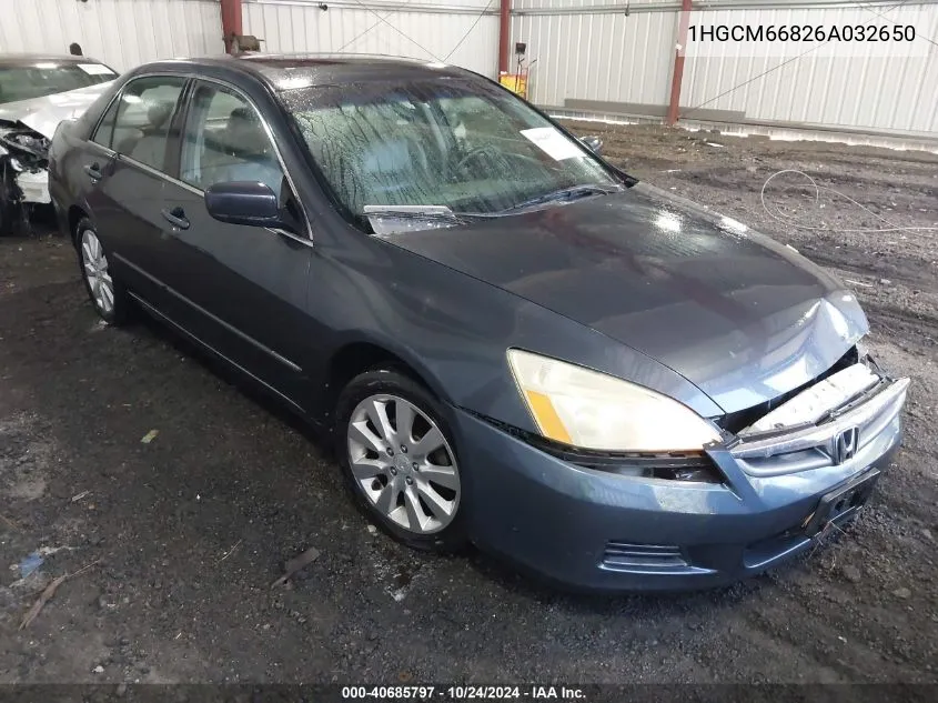 2006 Honda Accord 3.0 Ex VIN: 1HGCM66826A032650 Lot: 40685797