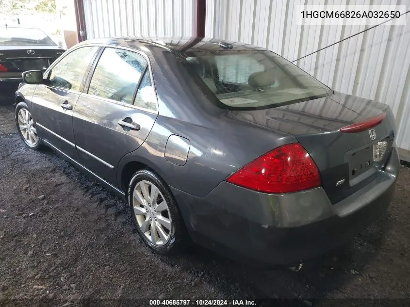 1HGCM66826A032650 2006 Honda Accord 3.0 Ex