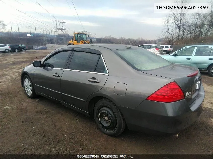 2006 Honda Accord 3.0 Ex VIN: 1HGCM66596A027869 Lot: 40687851