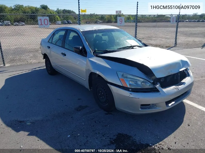 2006 Honda Accord 2.4 Vp VIN: 1HGCM55106A097009 Lot: 40700797