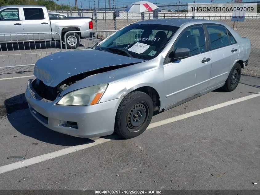 2006 Honda Accord 2.4 Vp VIN: 1HGCM55106A097009 Lot: 40700797