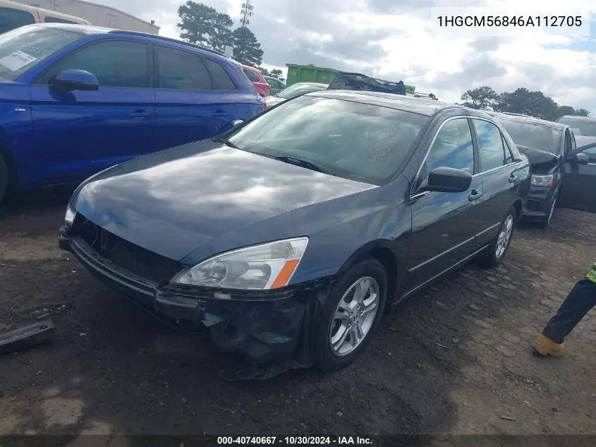 2006 Honda Accord 2.4 Ex VIN: 1HGCM56846A112705 Lot: 40740667