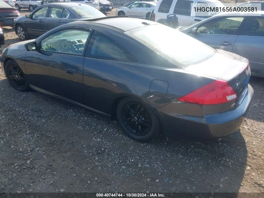 2006 Honda Accord 3.0 Ex VIN: 1HGCM81656A003581 Lot: 40744744