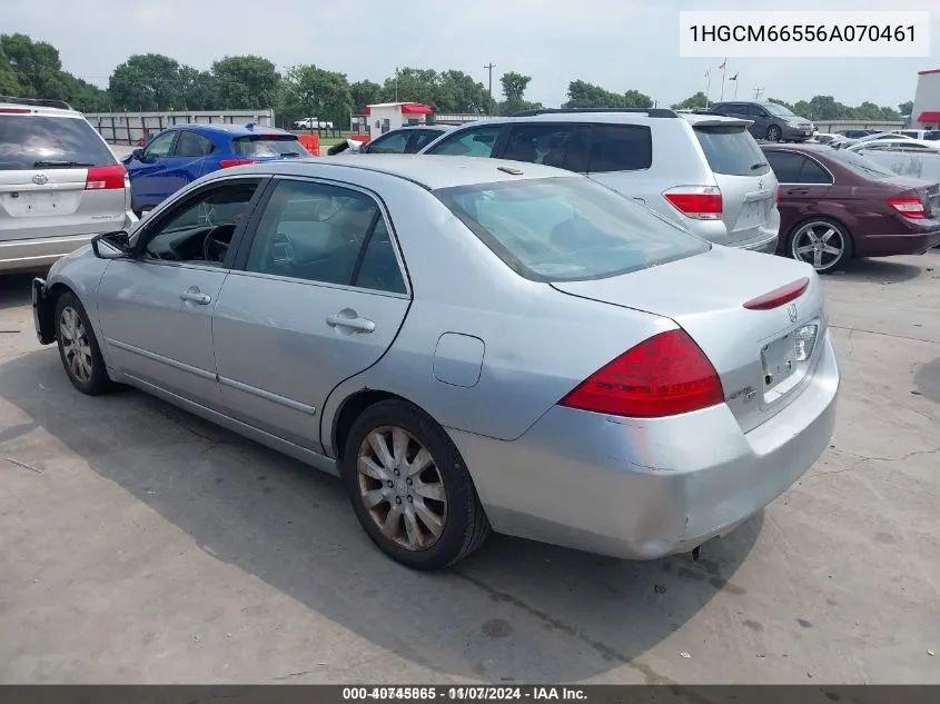 2006 Honda Accord 3.0 Ex VIN: 1HGCM66556A070461 Lot: 40745865