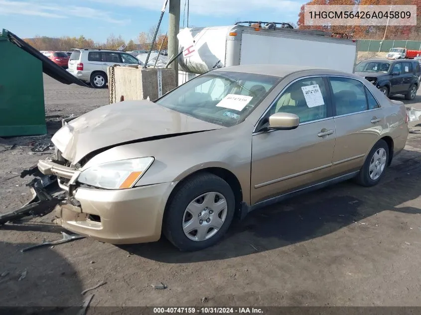 2006 Honda Accord 2.4 Lx VIN: 1HGCM56426A045809 Lot: 40747159