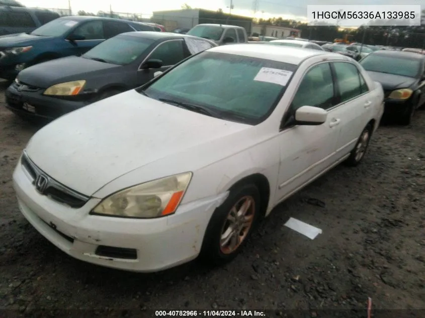 2006 Honda Accord 2.4 Se VIN: 1HGCM56336A133985 Lot: 40782966