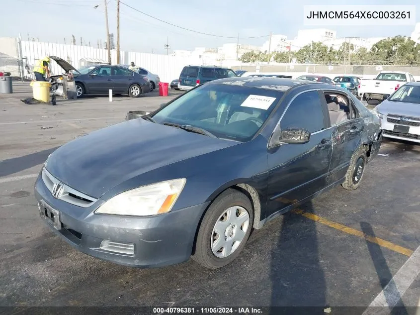 2006 Honda Accord 2.4 Lx VIN: JHMCM564X6C003261 Lot: 40796381