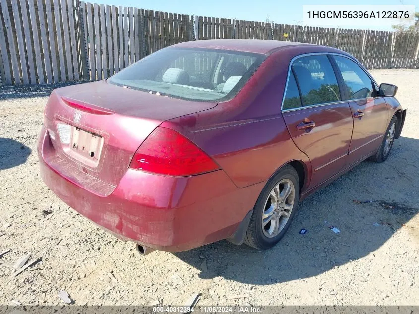 2006 Honda Accord 2.4 Se VIN: 1HGCM56396A122876 Lot: 40812394