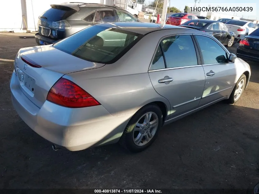 2006 Honda Accord 2.4 Ex VIN: 1HGCM56766A050439 Lot: 40813874