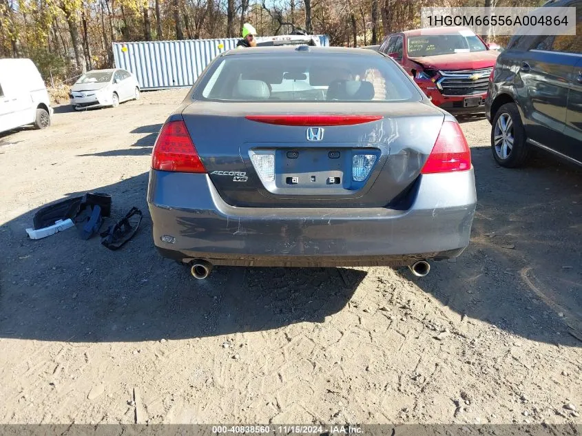 2006 Honda Accord 3.0 Ex VIN: 1HGCM66556A004864 Lot: 40838560