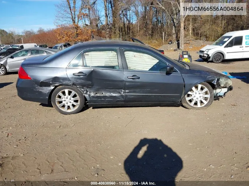 2006 Honda Accord 3.0 Ex VIN: 1HGCM66556A004864 Lot: 40838560