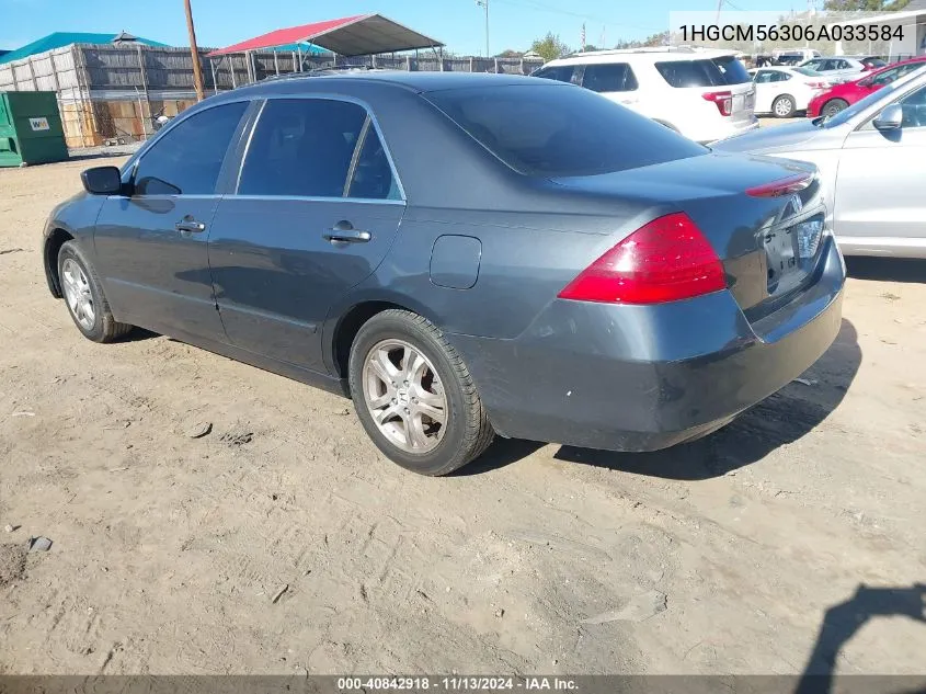 2006 Honda Accord 2.4 Se VIN: 1HGCM56306A033584 Lot: 40842918