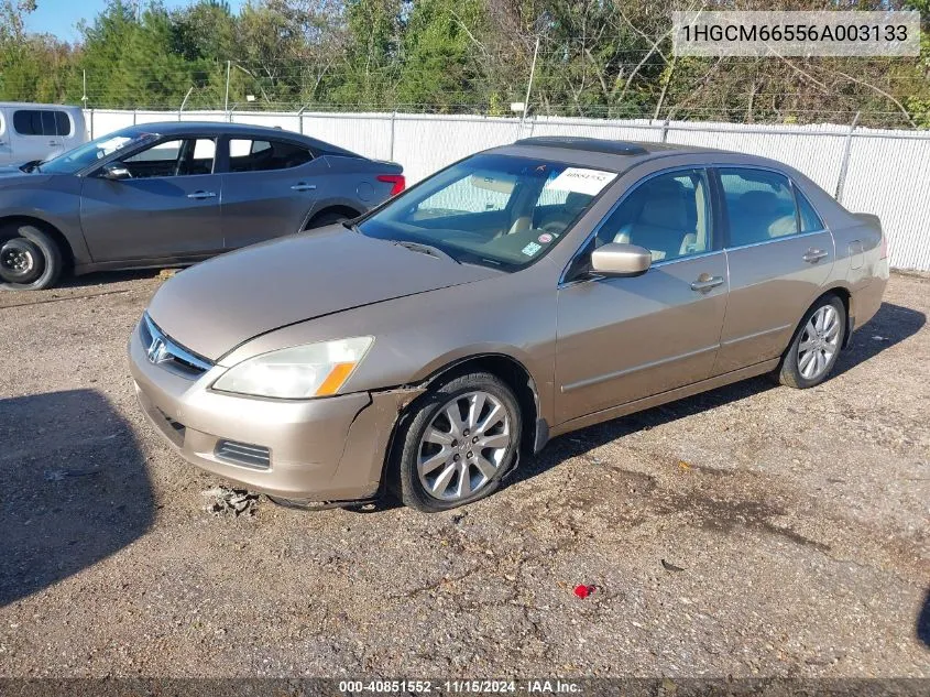 2006 Honda Accord 3.0 Ex VIN: 1HGCM66556A003133 Lot: 40851552