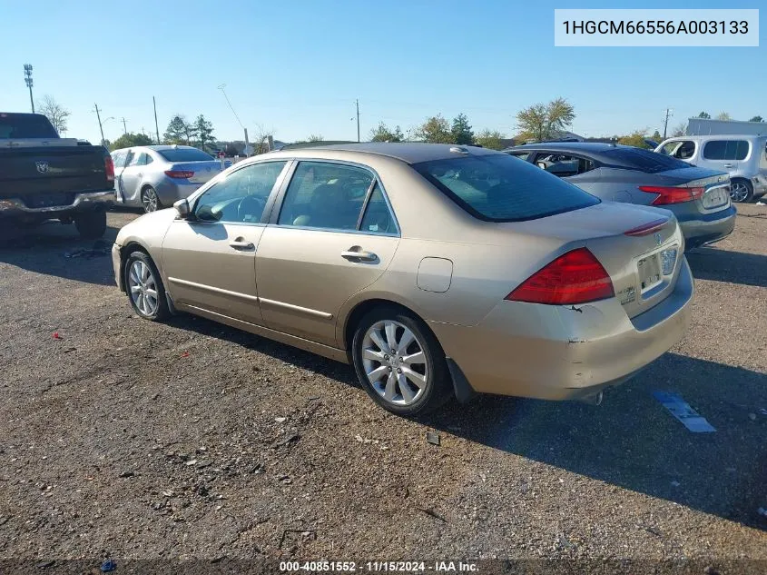 2006 Honda Accord 3.0 Ex VIN: 1HGCM66556A003133 Lot: 40851552